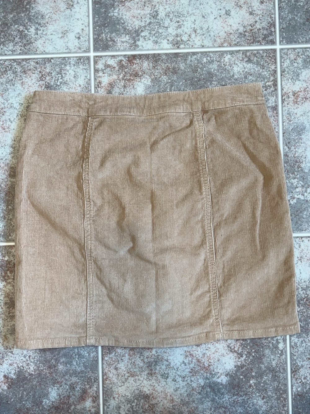 Blue Spice Premium High Waist Corduroy Mini Skirt Tan Button Front Size 7 - Picture 4 of 4